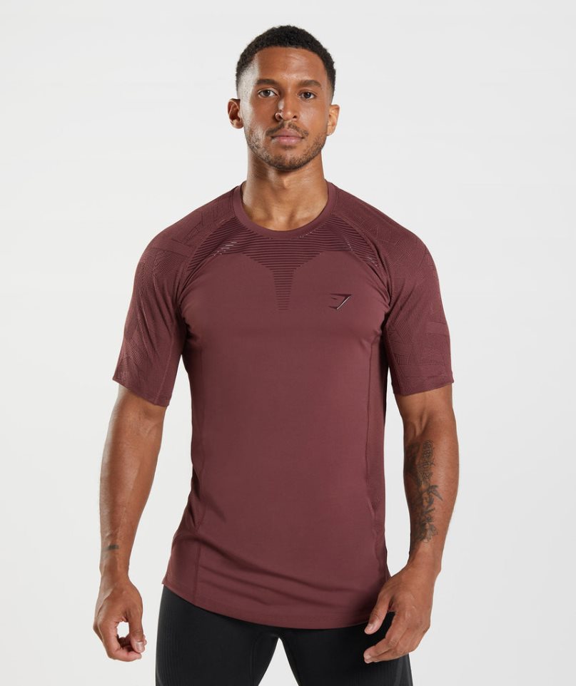 Men\'s Gymshark Form T-Shirts Brown | NZ 4VJOFC